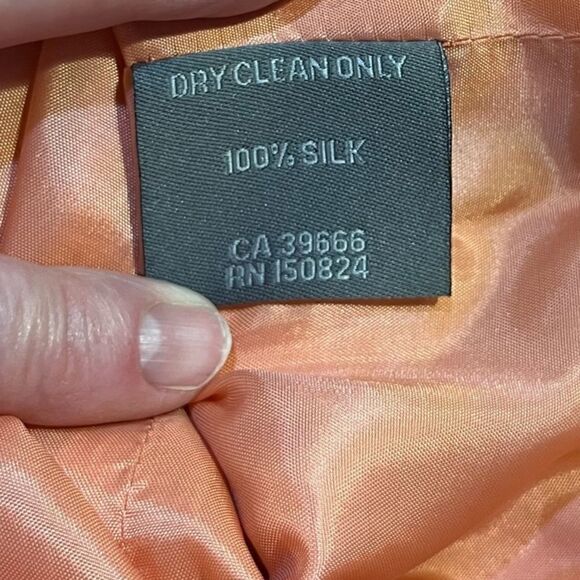 M SIAMO 100% Silk Button Up Blazer Coral Women’s Size 12 - Picture 5 of 5